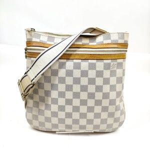 Pre-owned Authentic Louis Vuitton LV Shoulder Bag White Damier Azur